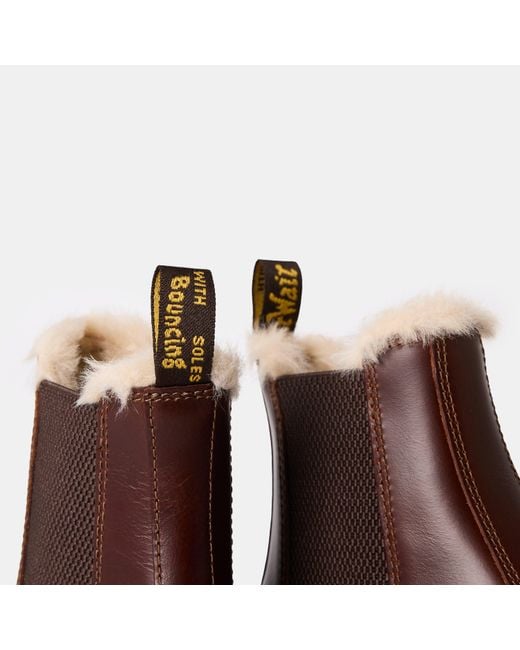 Dr. Martens Brown 2976 Leonore Fur Lined Chelsea Boot