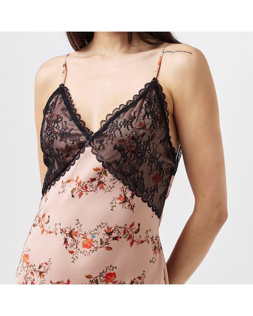 AllSaints Pink Immy Floral Slip Dress