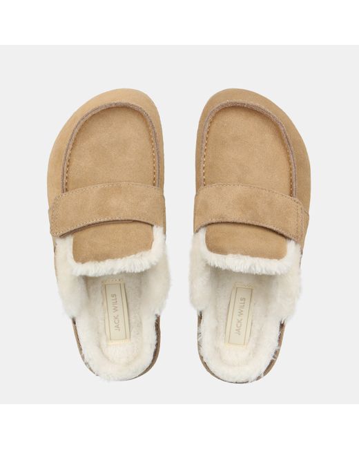 Jack Wills Natural Shearling Mule Slippers
