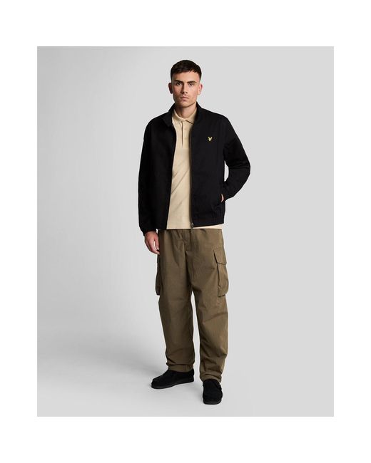 Lyle & Scott Black Long Sleeve Zip Harrington Jacket for men