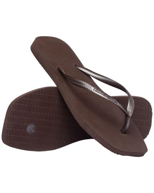 Havaianas Brown Slim Square Flip Flops