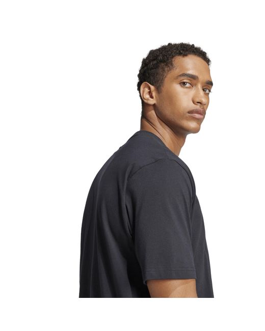 Adidas Black Essentials Single Jersey Logo T-Shirt for men