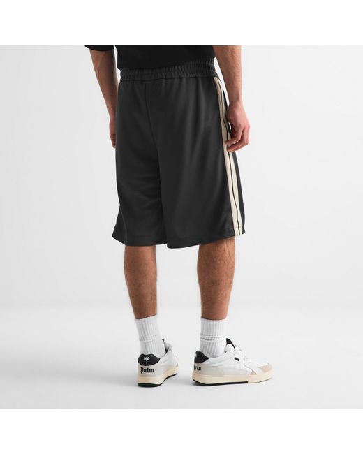 Palm Angels Black Woven Tracksuit Shorts for men