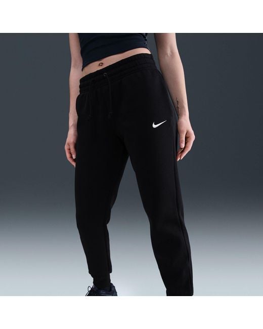 Nike Black Sportswear Phoenix Fleece Mid-Rise Sweatpants