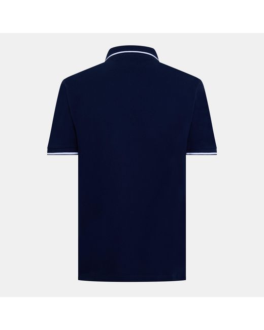 Lyle & Scott Blue Tipped Short Sleeve Polo Shirt for men