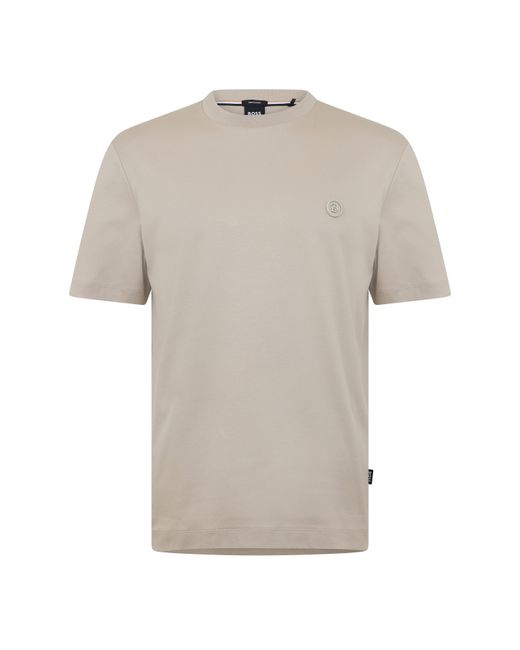 Boss Gray Taut Minimalist Design T-Shirt With Logo Detail for men