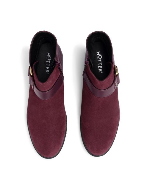 Hotter Purple Linton Wide Fit Ankle Boots