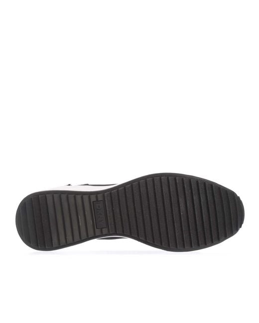 DKNY Black Kasia Lace Up Wedge Trainers Size 6.5