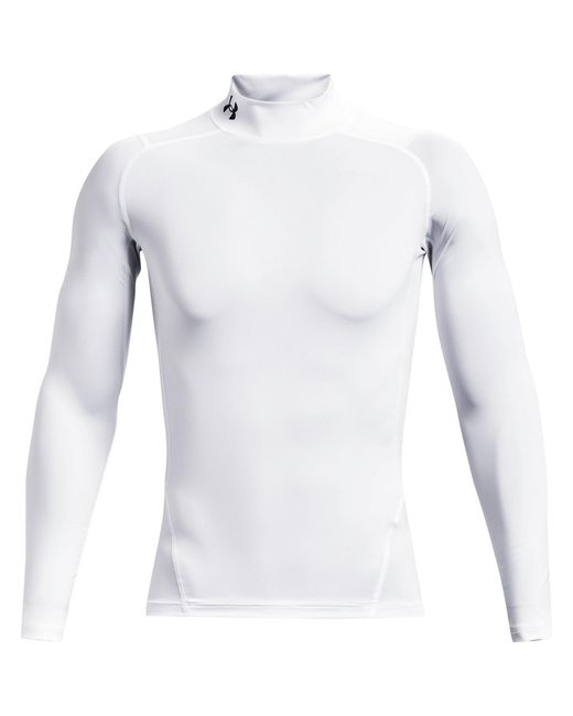 Under Armour White Heatgear Mock Long Sleeve for men