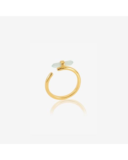 Rachel Jackson Metallic Tranquility Aquamarine Adjustable Ring