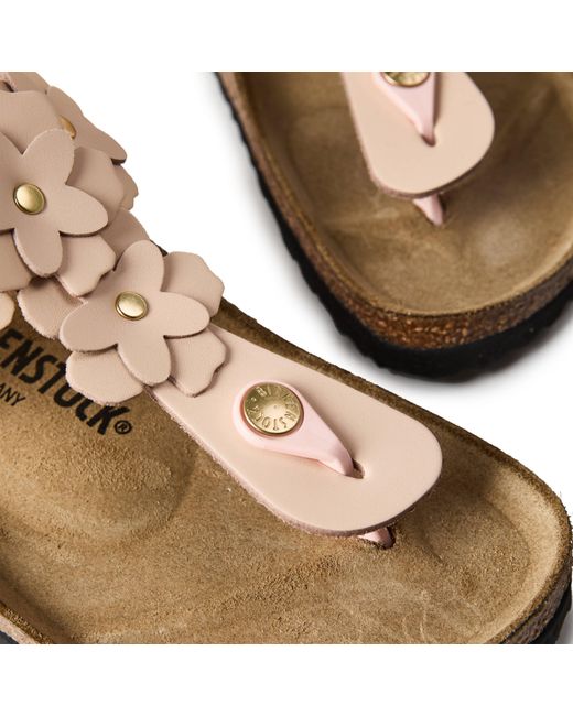 Birkenstock Brown Gizeh Floral Flat Sandal