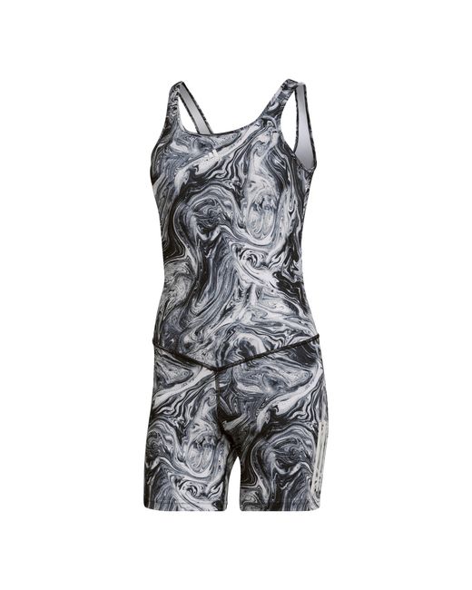Adidas Gray All Over Print Unitard