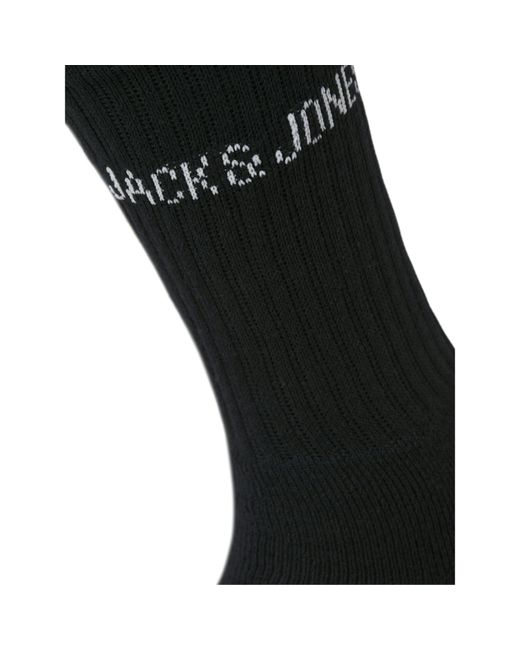 Jack & Jones Black Regen 5 Pack Crew Socks for men