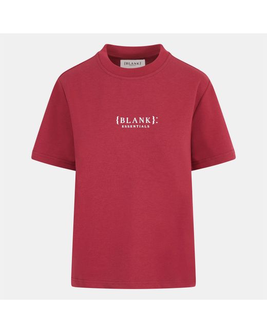 Blank Essentials Red Blank E Core Puff Print T-Shirt Ladies