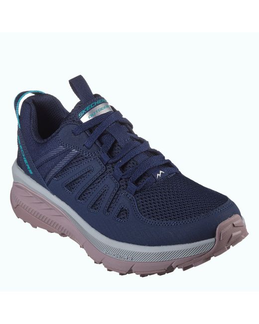 Skechers Blue Mesh Quarter Overlay Low Top Slip On Trainers
