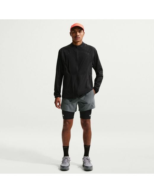 Nike Gray Stride 5In Performance Shorts for men