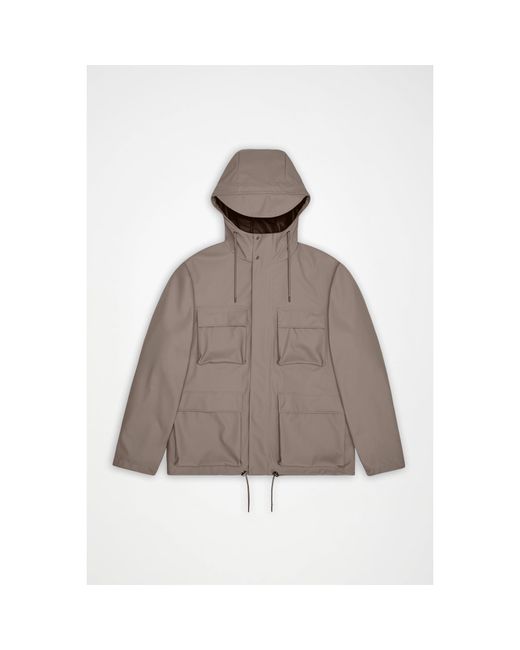 Rains Brown Pocket Waterproof Jacket