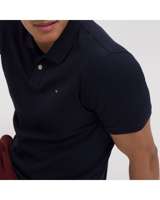 Eden Park Blue Stretch Pima Cotton Polo for men