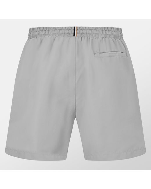 Boss Gray Swim Shorts With Logo Detail (Stormfish) for men