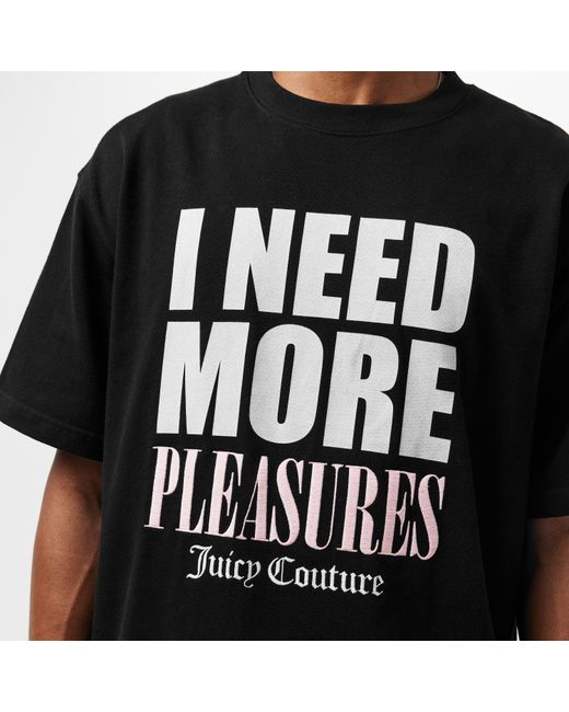 Pleasures Black X Juicy Couture Slogan T-Shirt for men