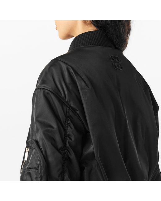 Off-White c/o Virgil Abloh Black Patterned Relaxed Fit Bomber Jacket