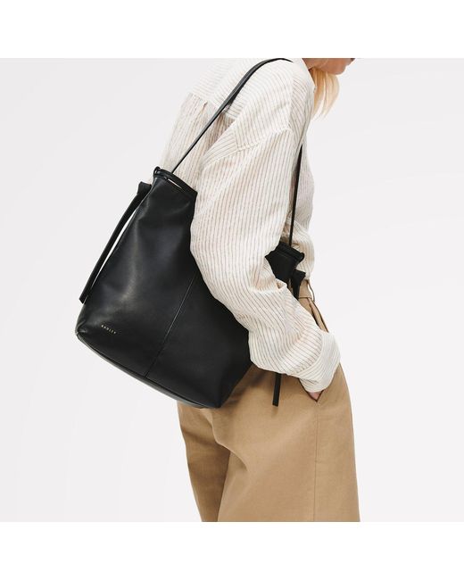 Radley Black Connaught Leather Shoulder Strap Magnetic Bucket Bag