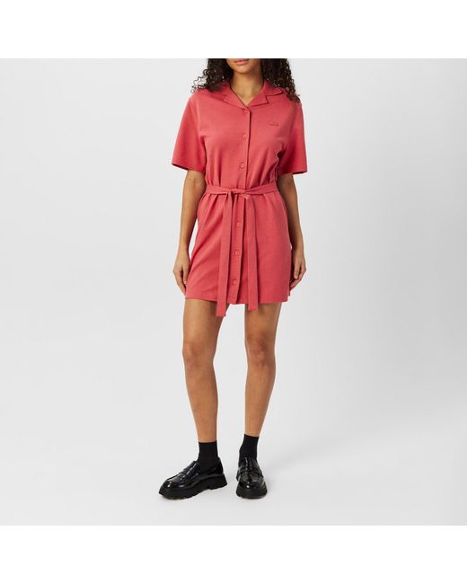 Lacoste Red Short-Sleeve Dress Shirt