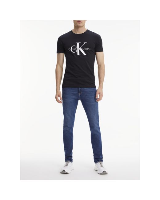 Calvin Klein Black Calvin Monogram T Shirt for men