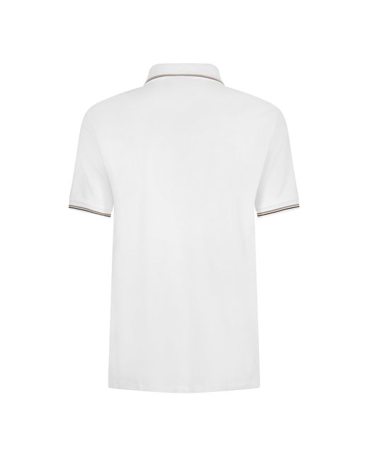 Emporio Armani White Short Sleeve Polo Shirt for men