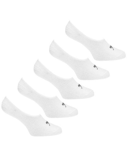 Slazenger 1881 White Invisible 5 Pack Trainer Socks for men