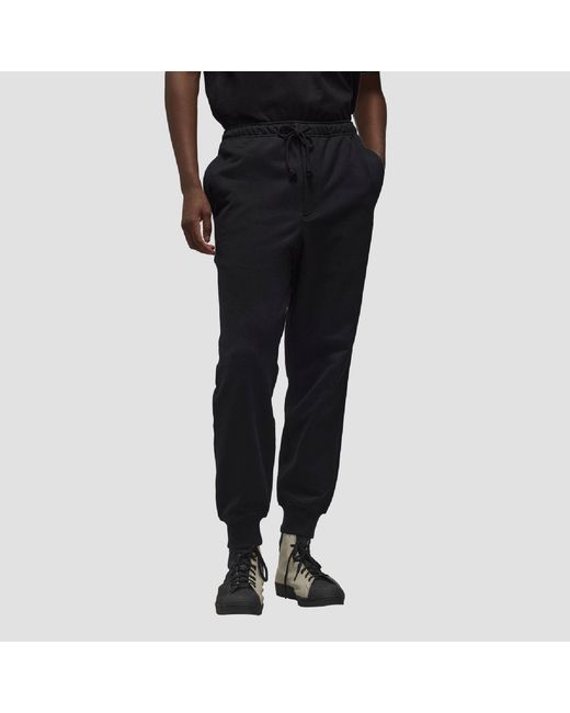 Y-3 Black Brushed Terry Cuffed Joggers for men
