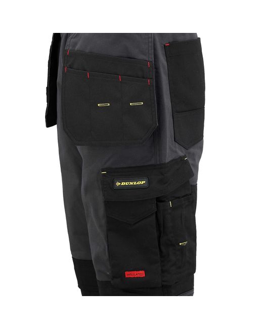 Dunlop Black On Site Winter Lined Workwear Trousers for men