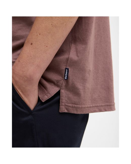 Barbour Purple Short Sleeve Polo Shirt for men