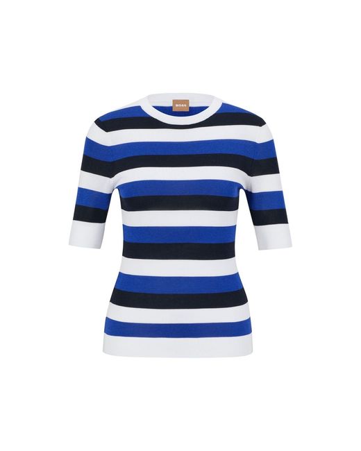 Boss Blue Facuba Stripe Top