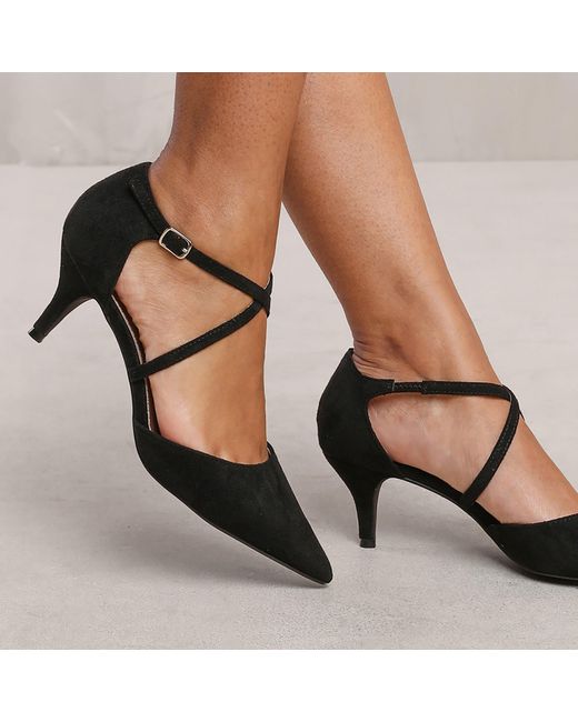Where's That From Black Kennedi Low Kitten Heels