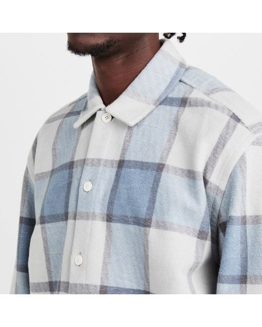 Boss Blue Checked Soft Flannel Overshirt (Locky) for men
