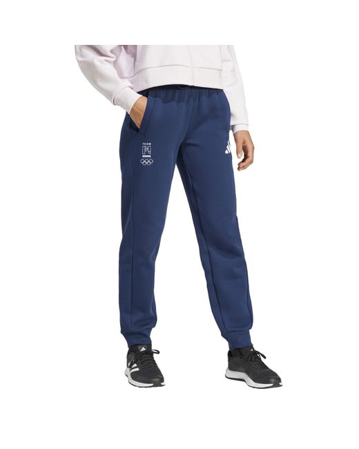 Adidas Blue Poland Performance Fleece Tracksuit Bottom