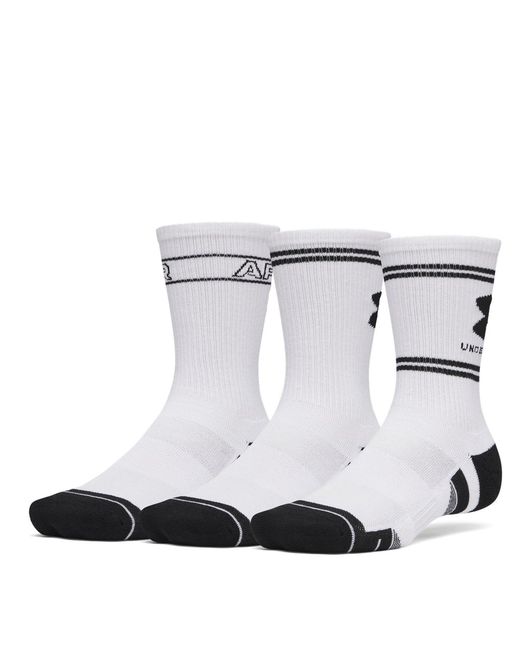 Under Armour White Performance Tech 3 Pack Crew Socks