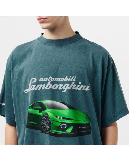 Balenciaga Green Lamborghini Oversized T-Shirt for men