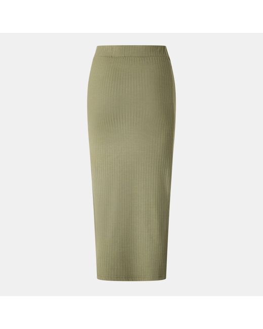 Pieces Green Midi Skirt
