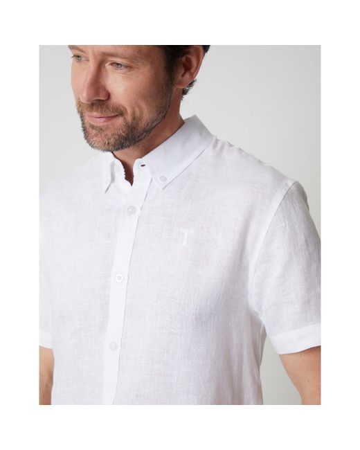 Saltwell White Short-Sleeve Oxford Shirt for men