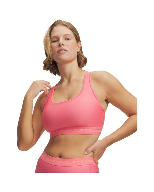 Under Armour Pink Standard Mid Keyhole Sports Bra