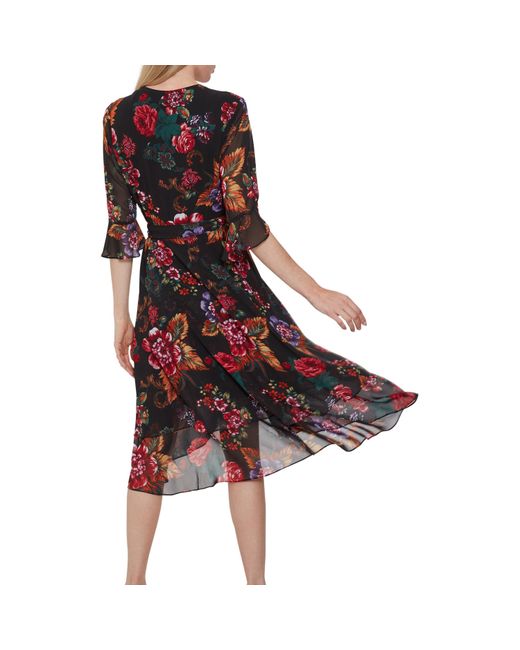 Gina Bacconi Red Marilene Chiffon Dress