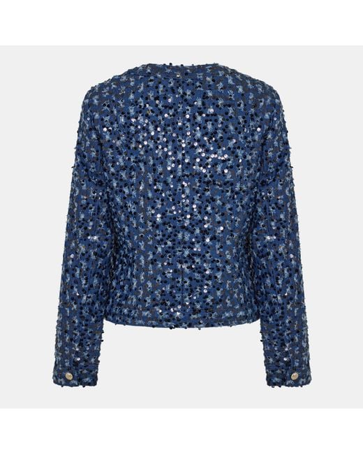Karl Lagerfeld Blue Classic Denim Structured Fit Denim Jacket