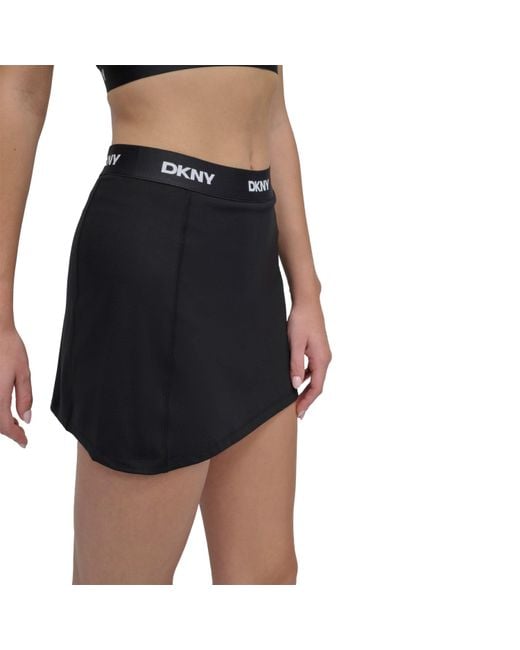 DKNY Black Logo Elastic Compression Skort
