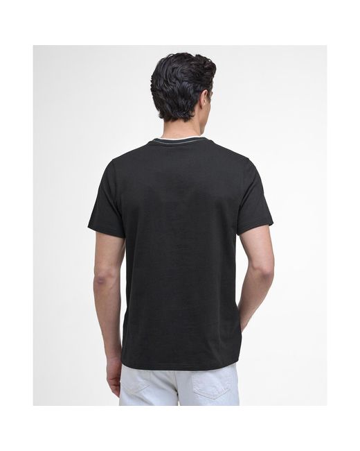 Barbour Black Buxton Tipped T-Shirt for men
