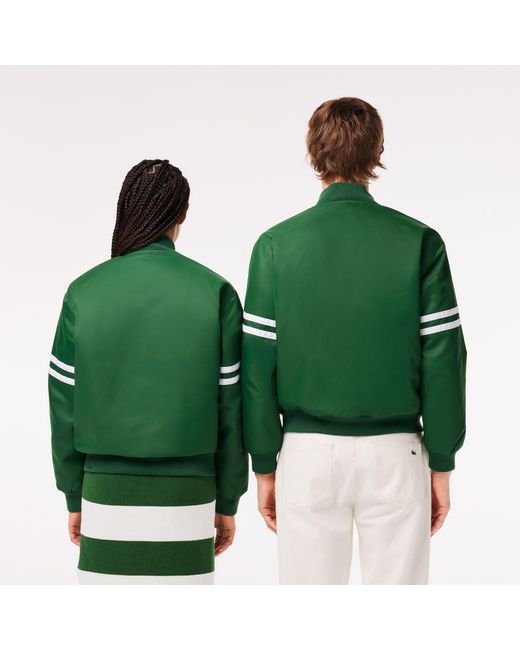 Lacoste Green Long Sleeve Varsity Jacket for men