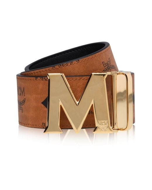 MCM Brown Claus Reversible Belt for men