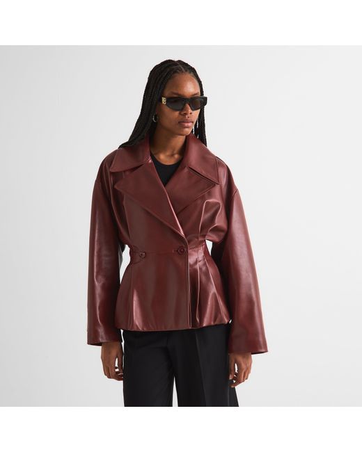 Balenciaga Purple Leather Jacket