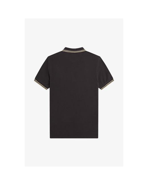 Fred Perry Black Short Sleeve Twin Tipped Polo Shirt for men